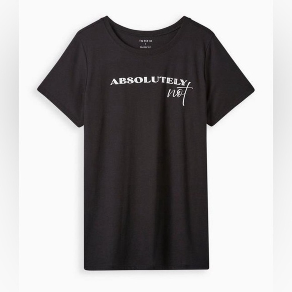 Women’s torrid 1 Black Everyday Tee - Signature Jersey Graphic Tee 14 16 1X 1XL